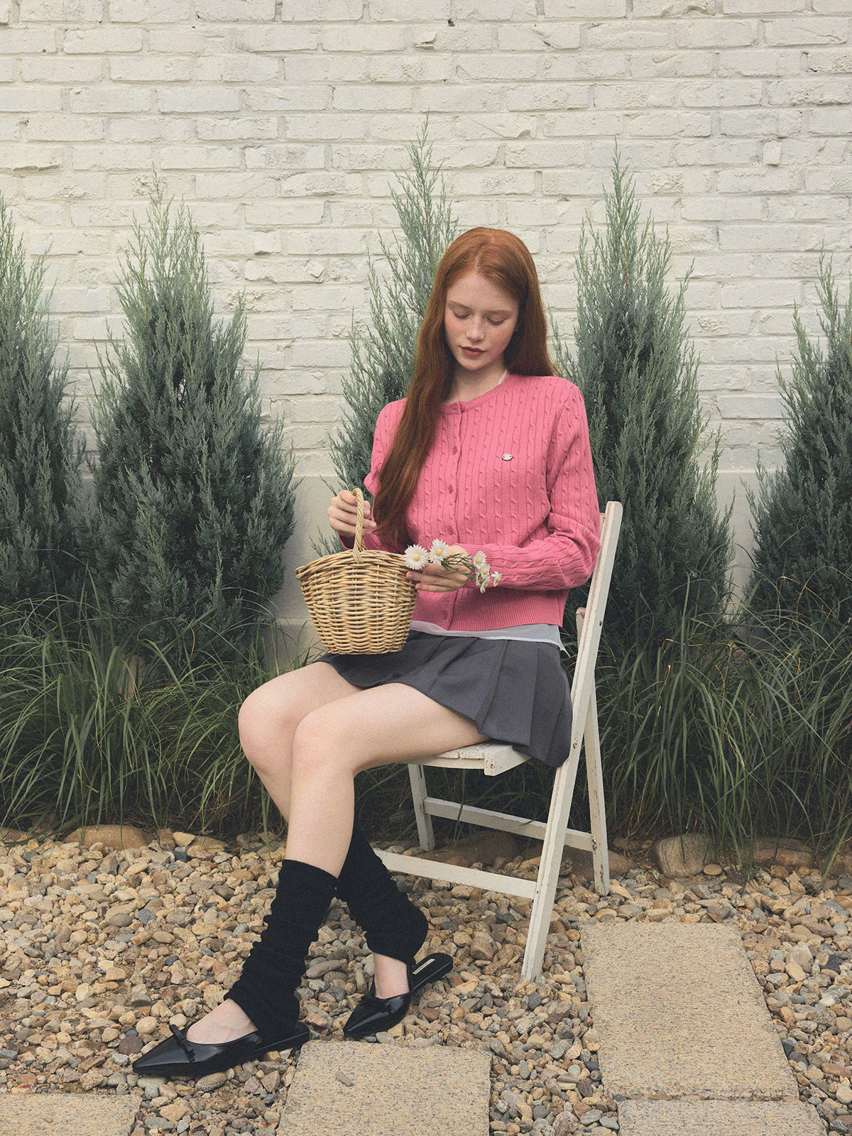 Ritti Cable Round Neck Long Sleeve Cardigan