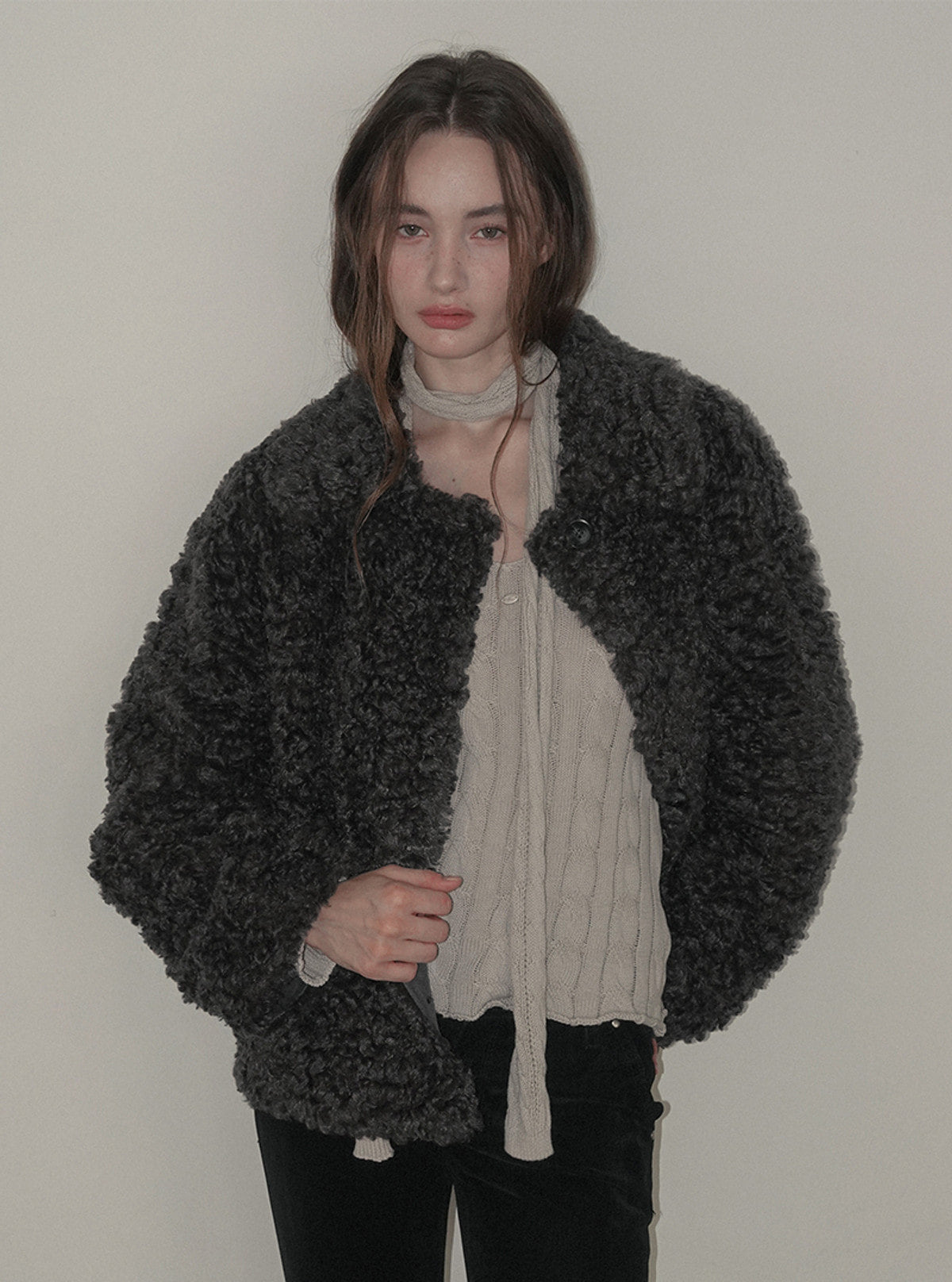 Boel shearling collar fur jacket | View 9