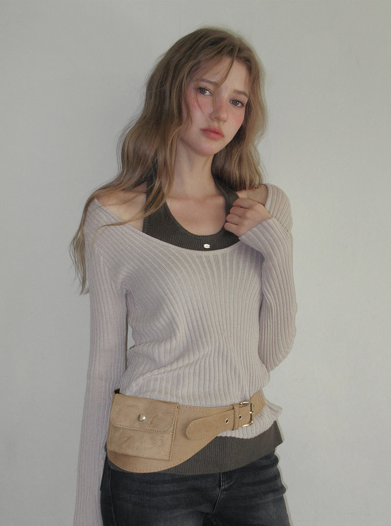 TWEE Chia suede pocket belt | Product styling view 4