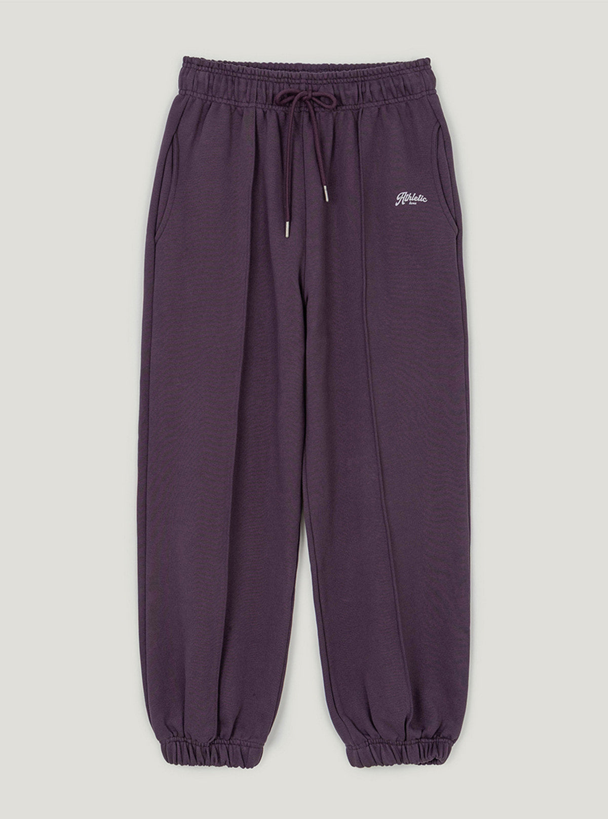 Kerd pintuck banding long jogger pants | Purple cutout