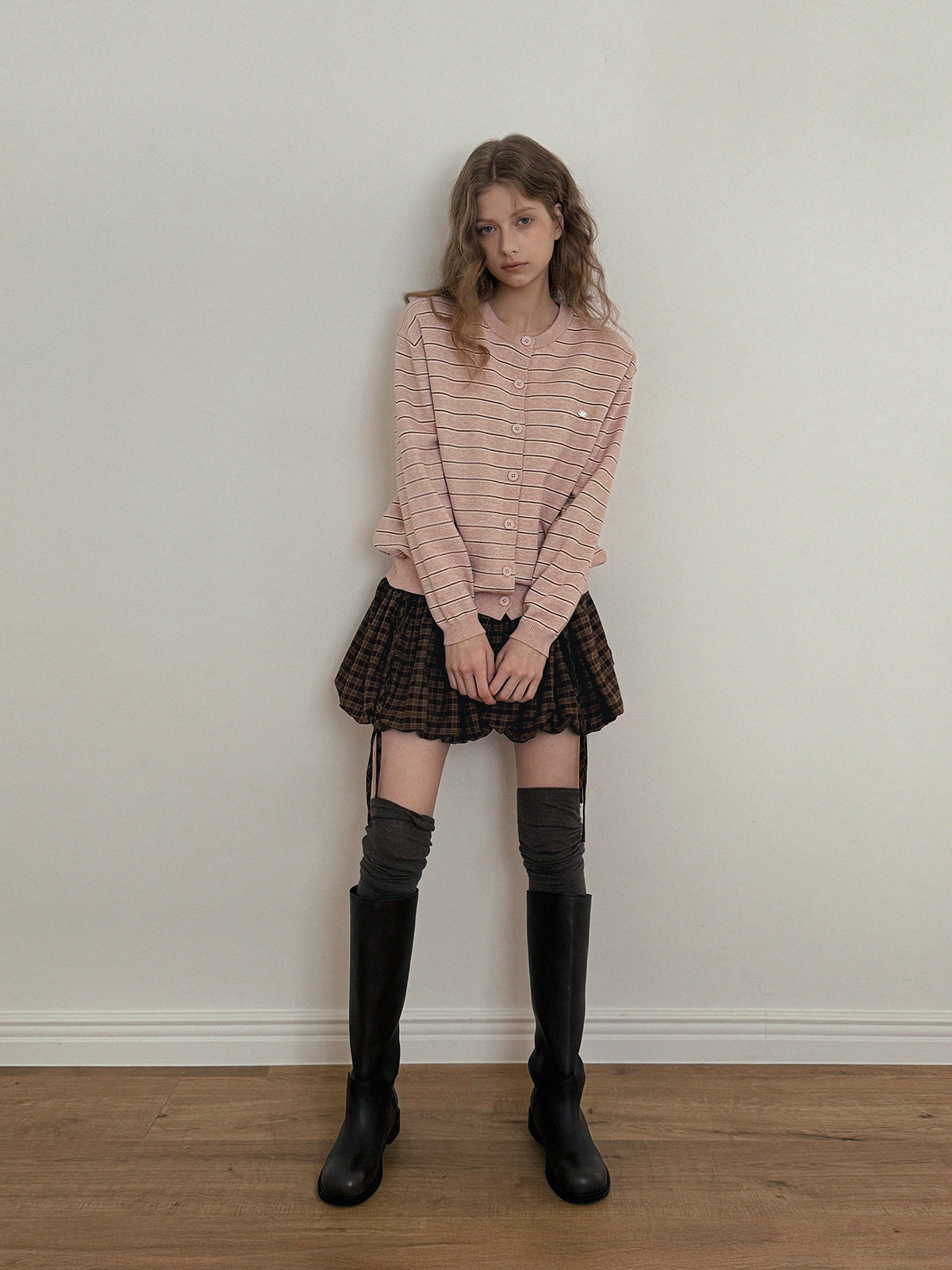 【TWEE】Eton Streifen Rundhals Langarm-Cardigan