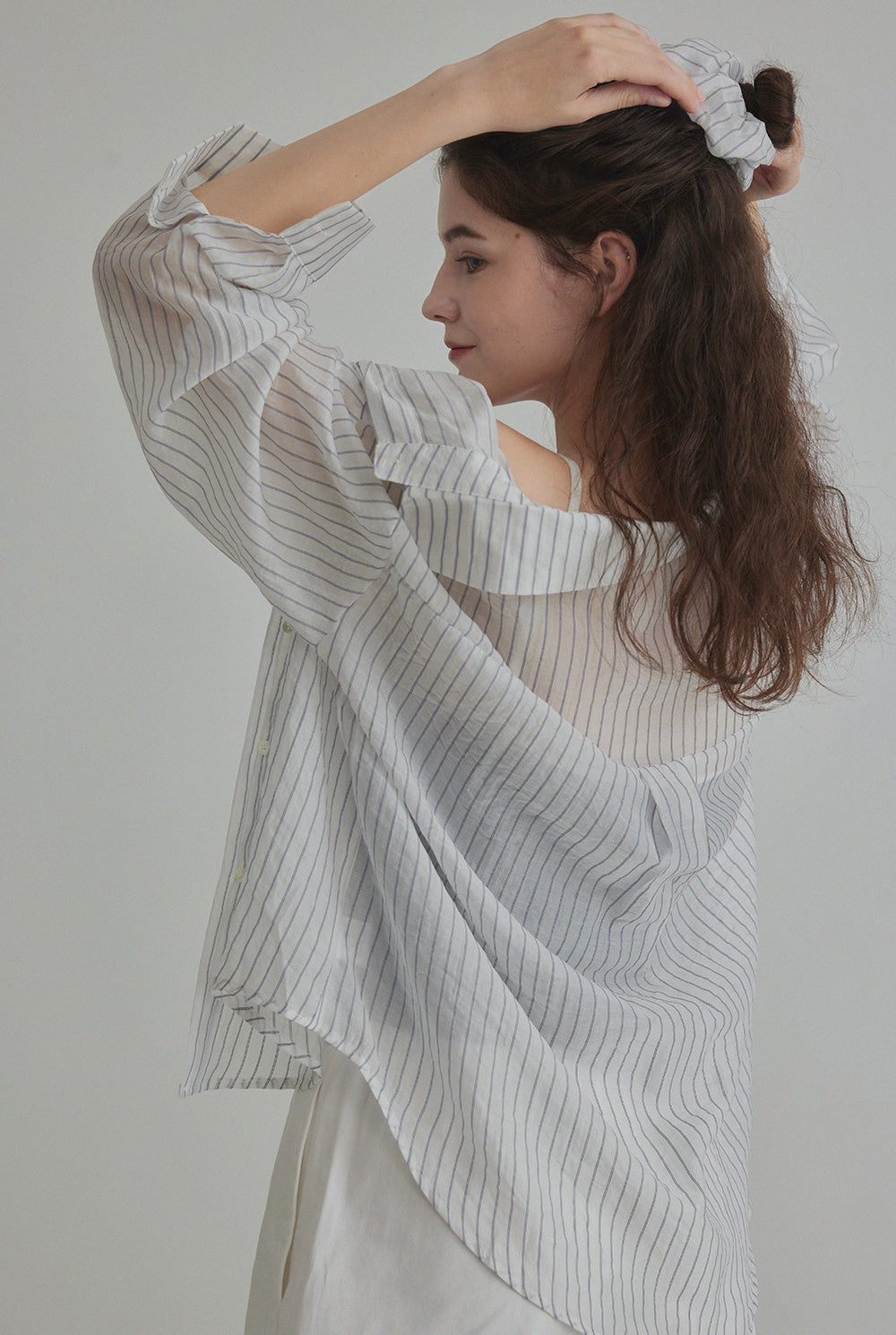 Benrit Oversized Stripe Shirt (with Scrunchie Set)