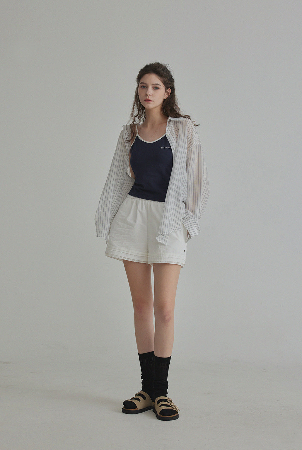 Benrit Oversized Stripe Shirt (with Scrunchie Set)