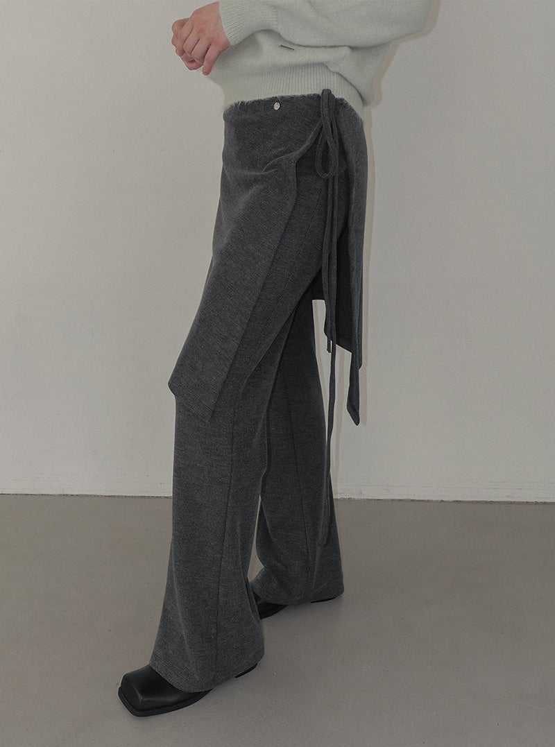 Coret semi bootcut wrap skirt pants | View 7