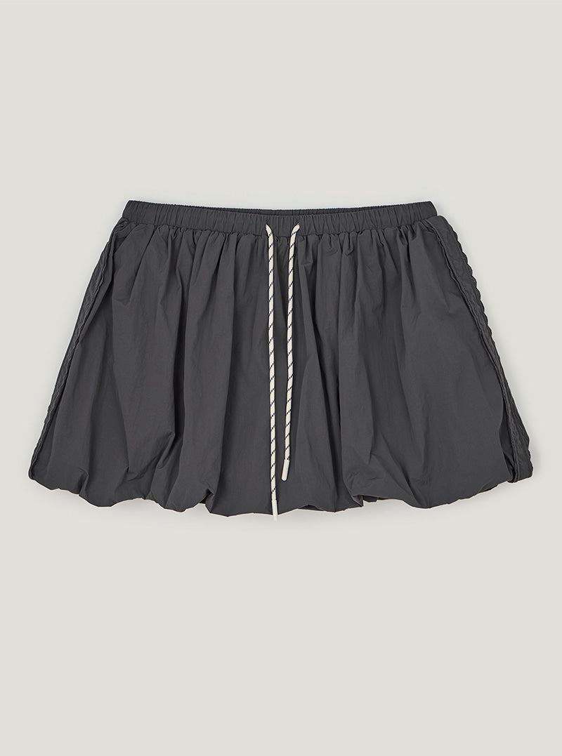 TWEE Colt nylon balloon banding mini skirt | Charcoal product-only view