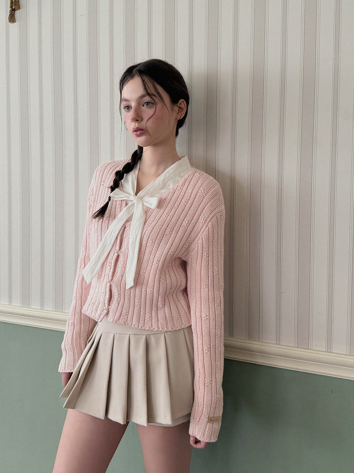 Hitt Pearl Chunky Knit Long-Sleeve Cardigan