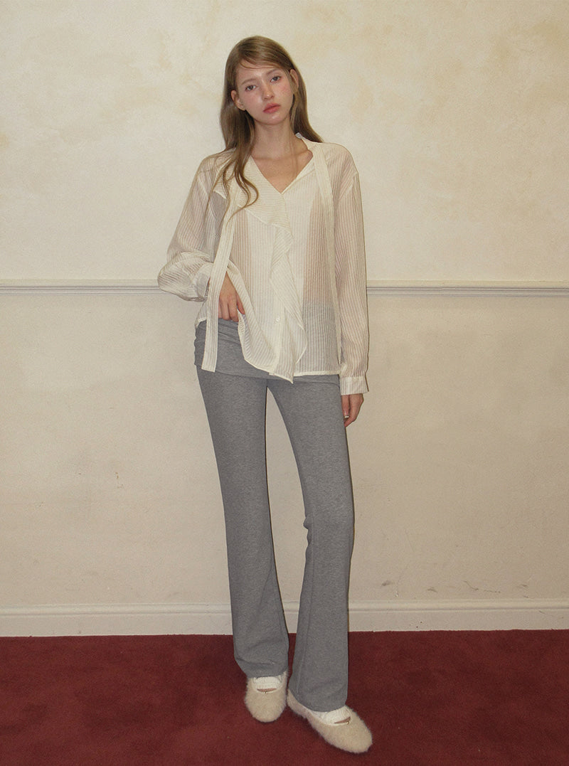TWEE Puen folding ribbed long pants | Product styling view 8