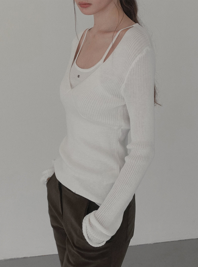 Polen sleeveless layered long sleeve knit | View 6