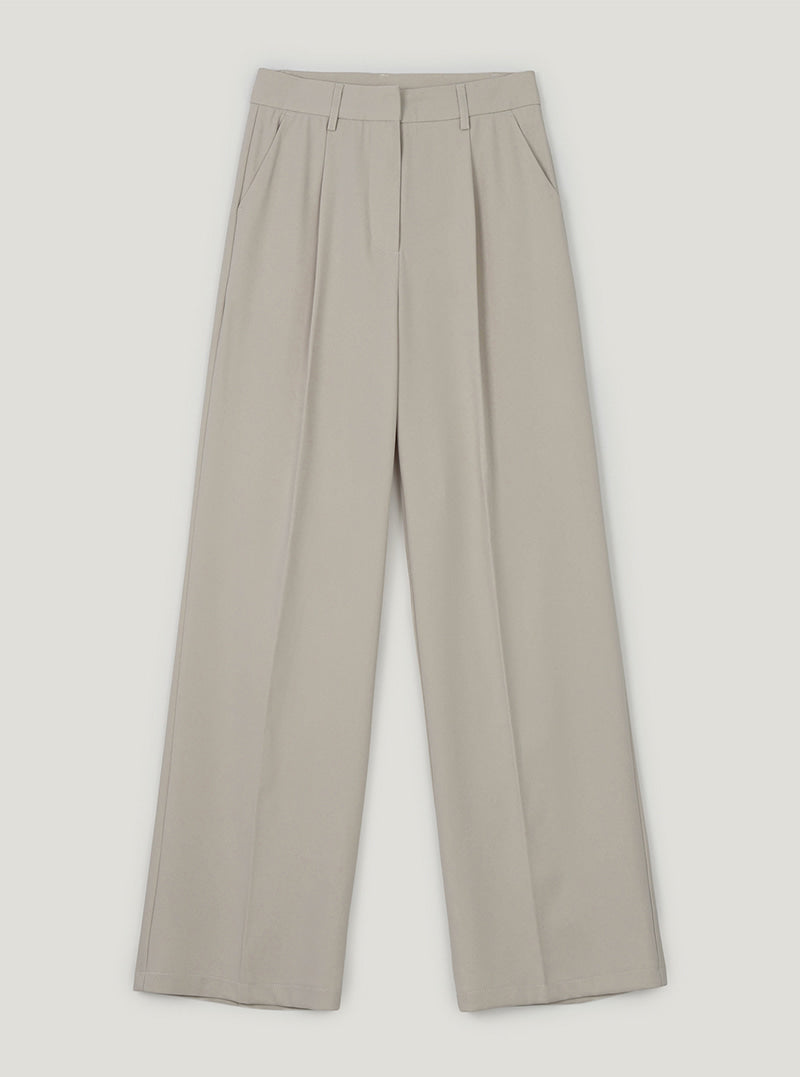 Yoon pintuck wide slacks | Cream cutout