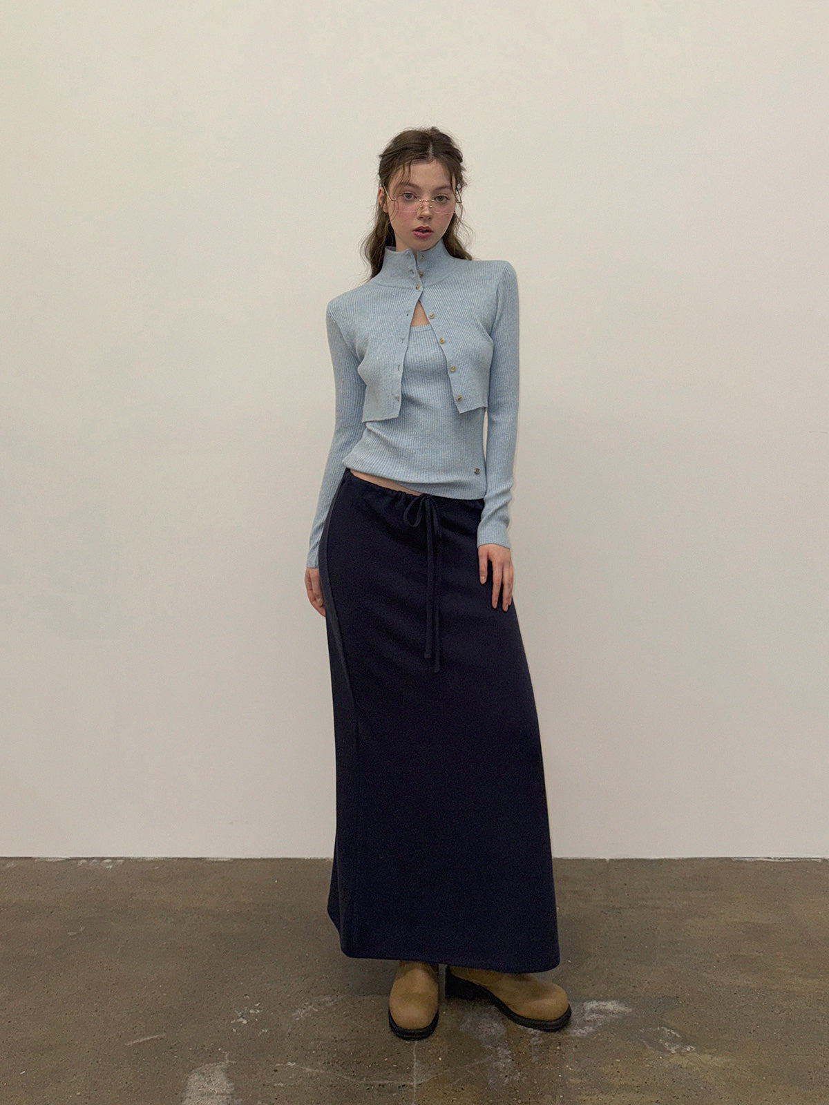 【TWEE】Eiel Lagenkragen Langarm Strickpullover
