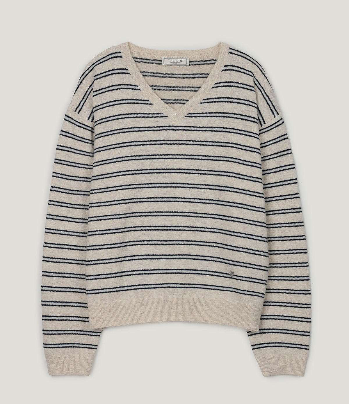 Wit Stripe V-Neck Knit