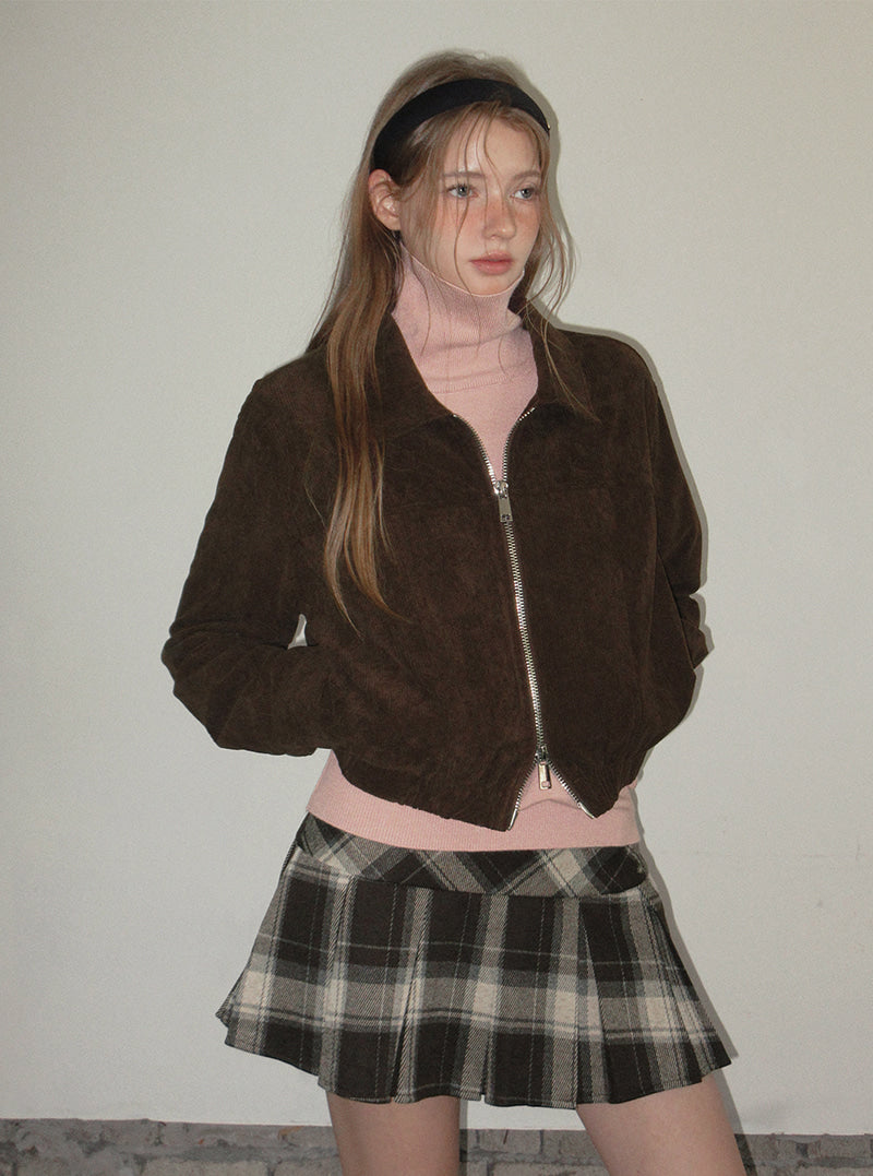 TWEE Bent corduroy collar long sleeve jacket | Product styling view 6