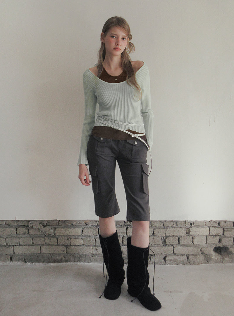 TWEE Polki stud thin double long belt | Product styling view 7