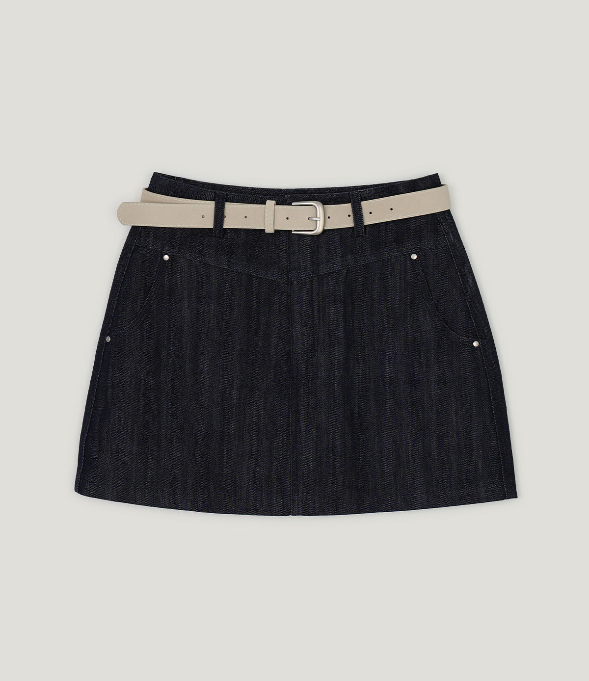 Jeden rivet panel cotton mini skirt (belt set)