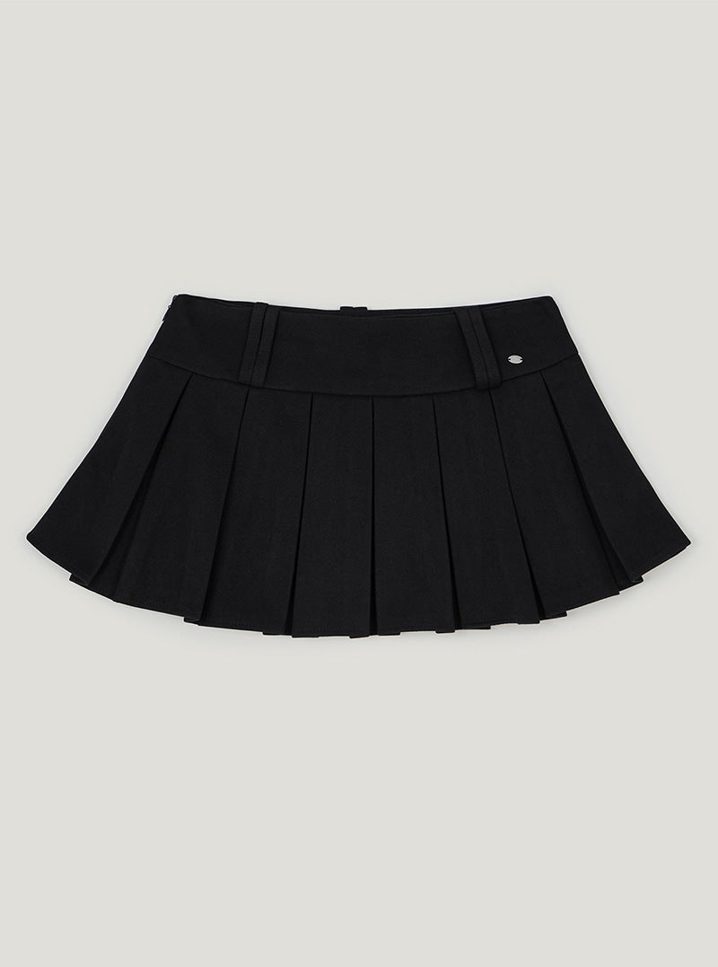 TWEE Hesi suede pleated mini skirt | Black product-only view
