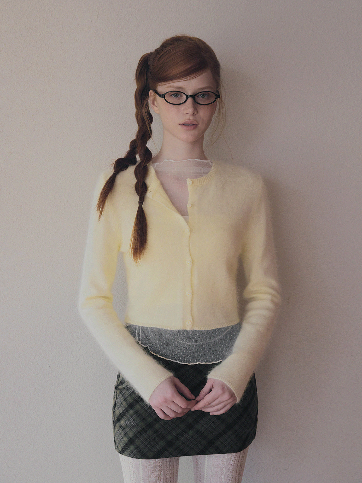 Bedith Hair Round Long-Sleeve Cardigan