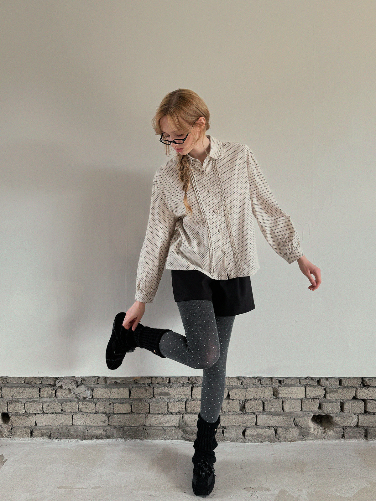 Linzl Dot Pintuck Blouse