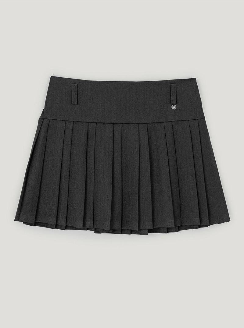 Izet pleated mini skirt | Charcoal cutout