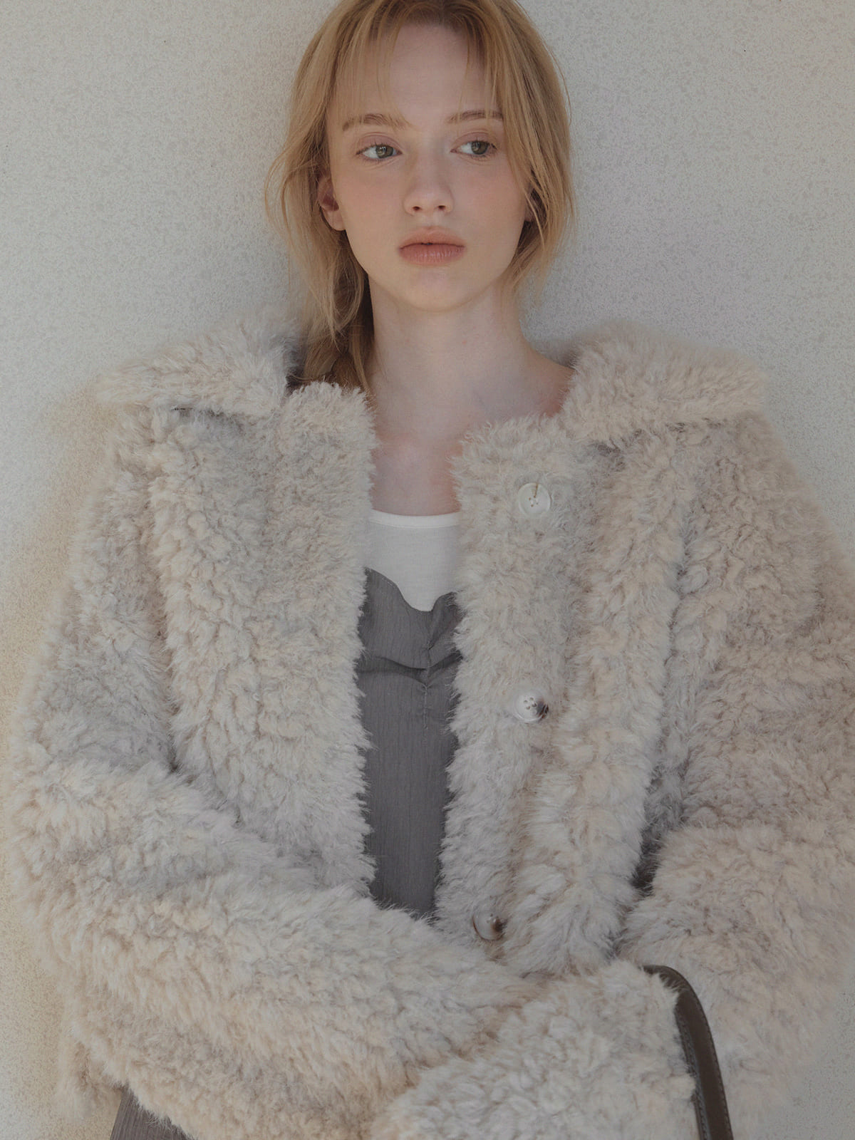Buard Shearling Collar Fur Jacket