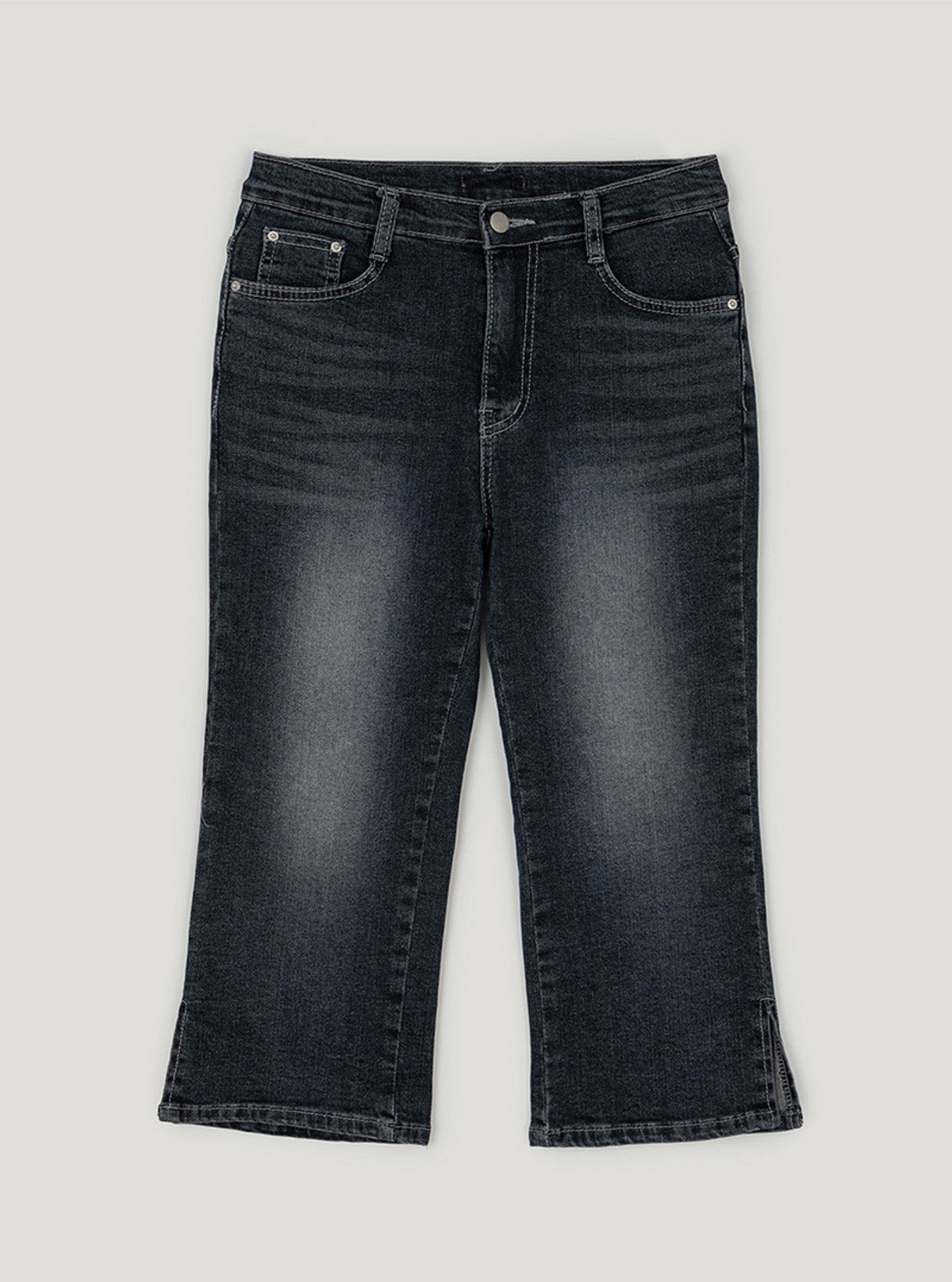 TWEE Dezel washed capri denim pants | Dark blue product-only view