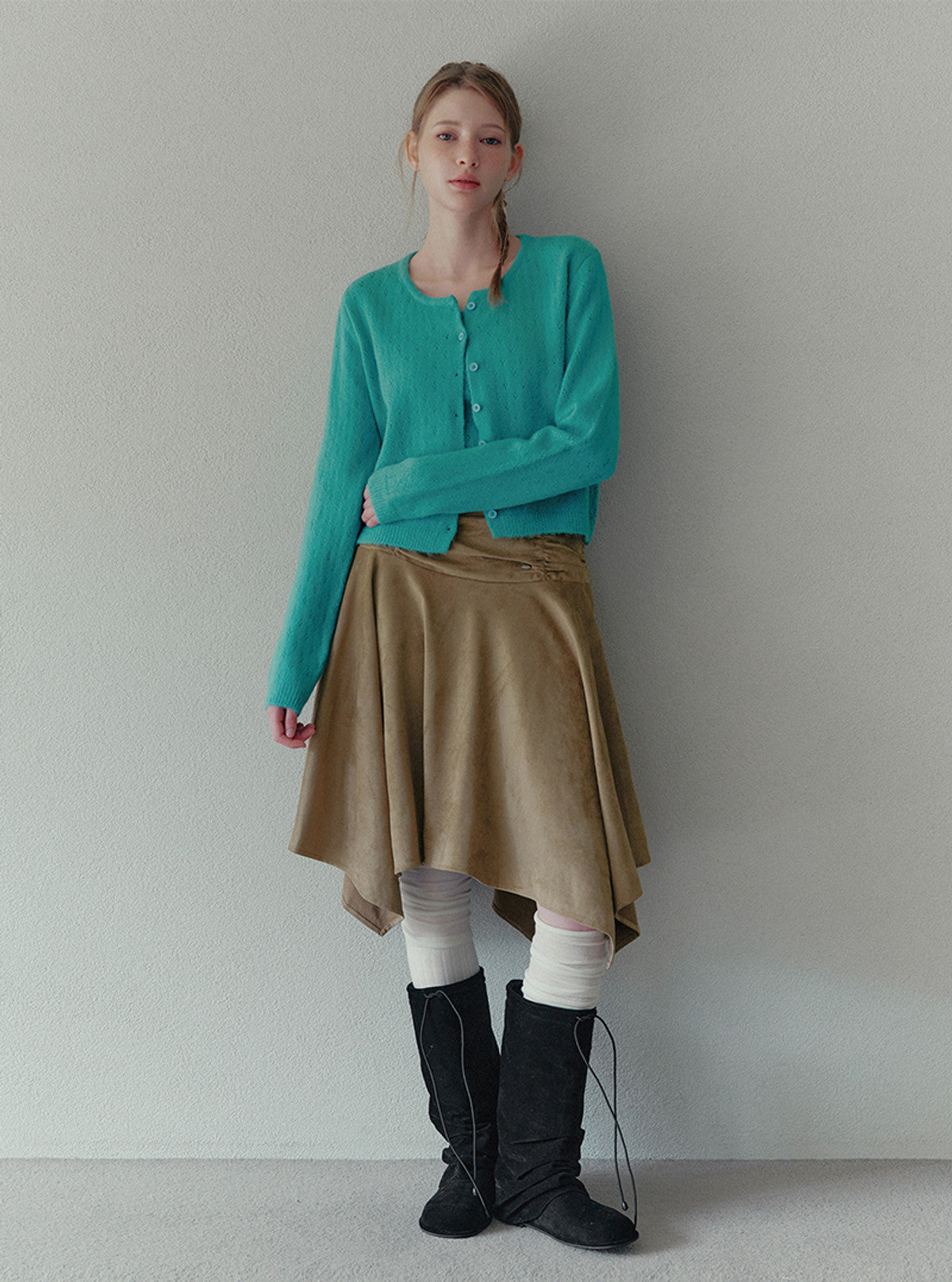 Leo punching knit sleeveless cardigan set | View 4