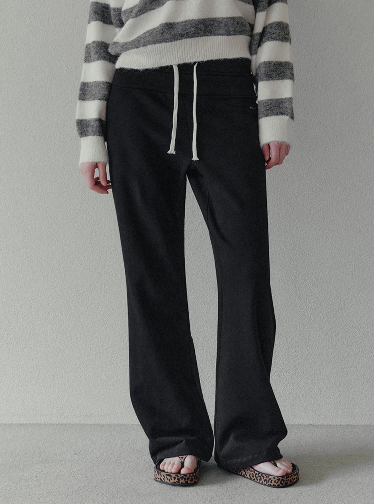 Adin layered double band wide long pants | Main