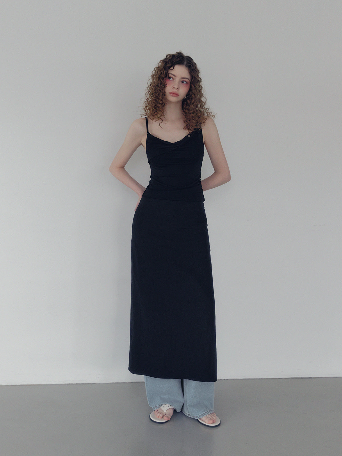 Dein shirring drape sleeveless