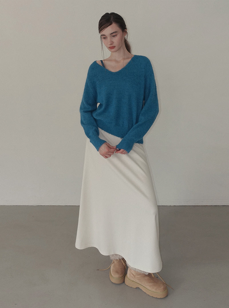 Castle banding flare maxi long skirt | View 6