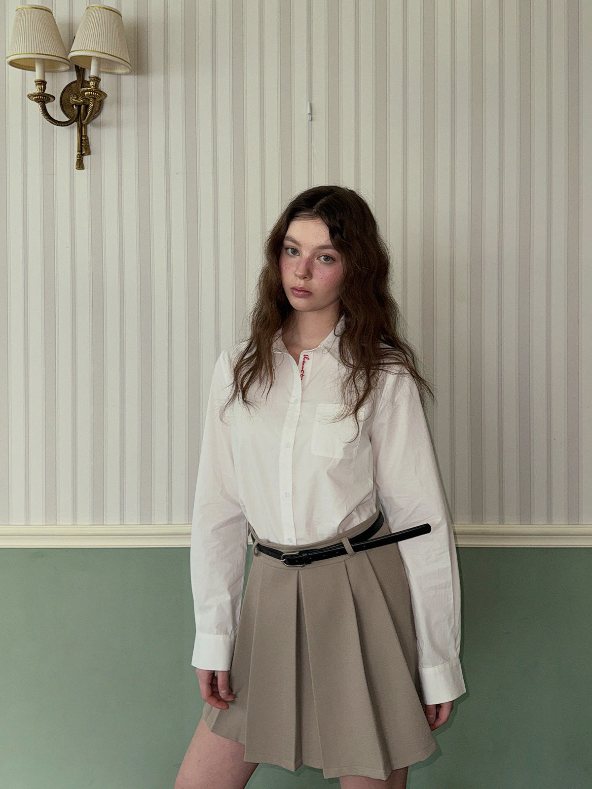 Rondy Solid Embroidered Pocket Long Sleeve Shirt
