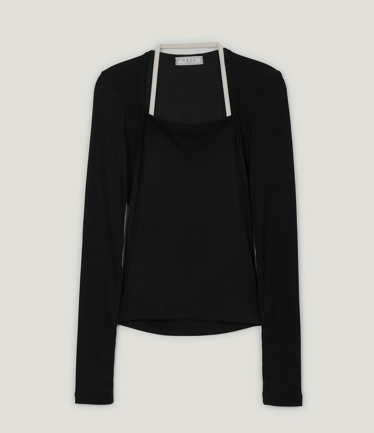 Vented Halter Contrast Strap Long-Sleeve T-Shirt