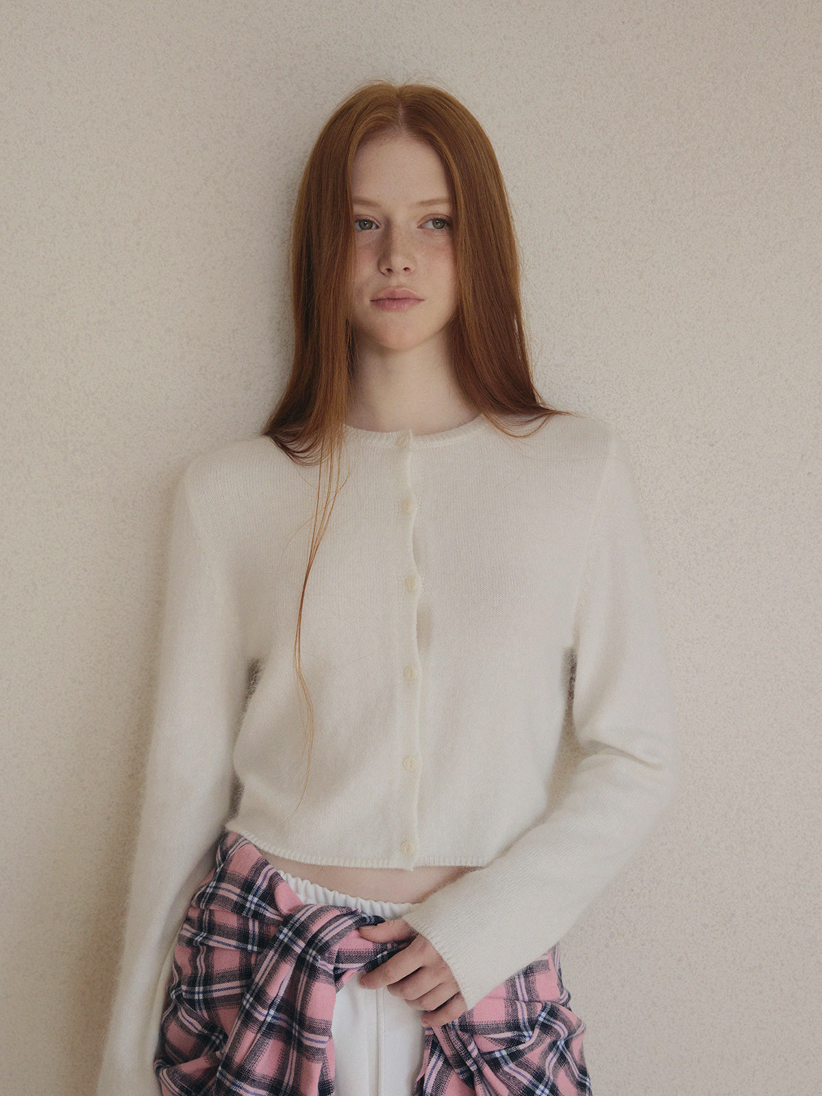 Bedith Hair Round Long-Sleeve Cardigan