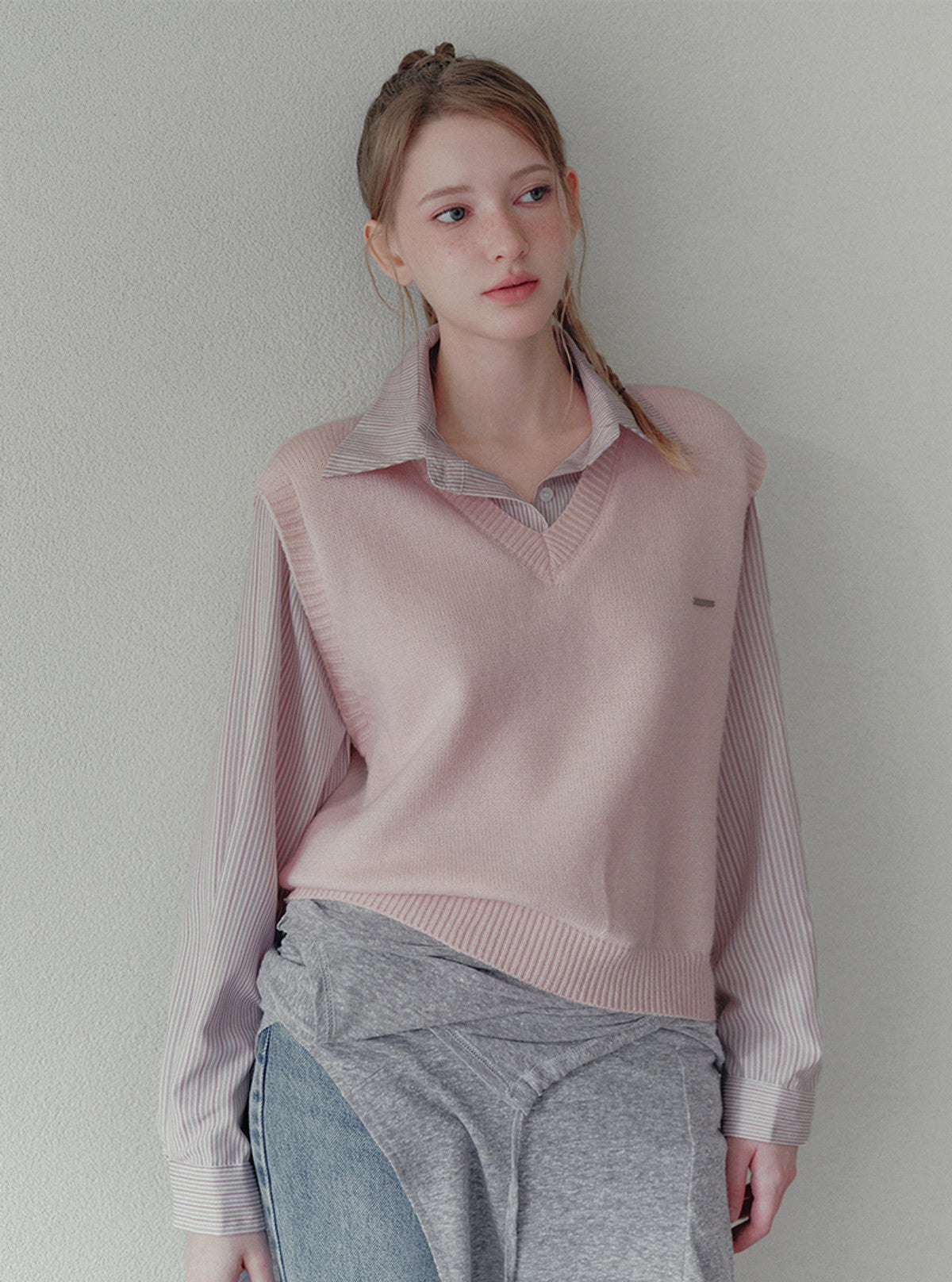 Poldin shirt layered long sleeve knit | View 3