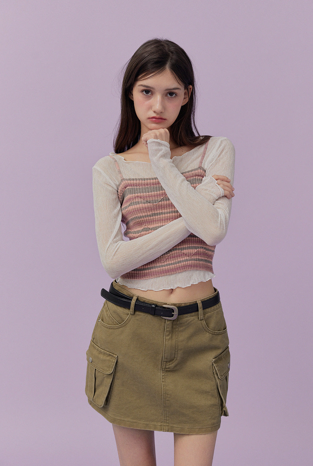 Pep stripe knit sleeveless
