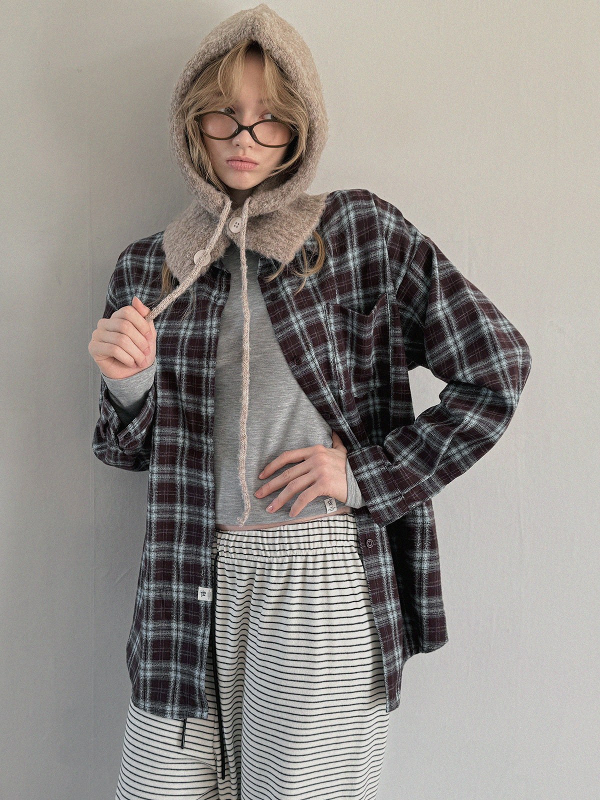 Riet Check Oversized Shirt