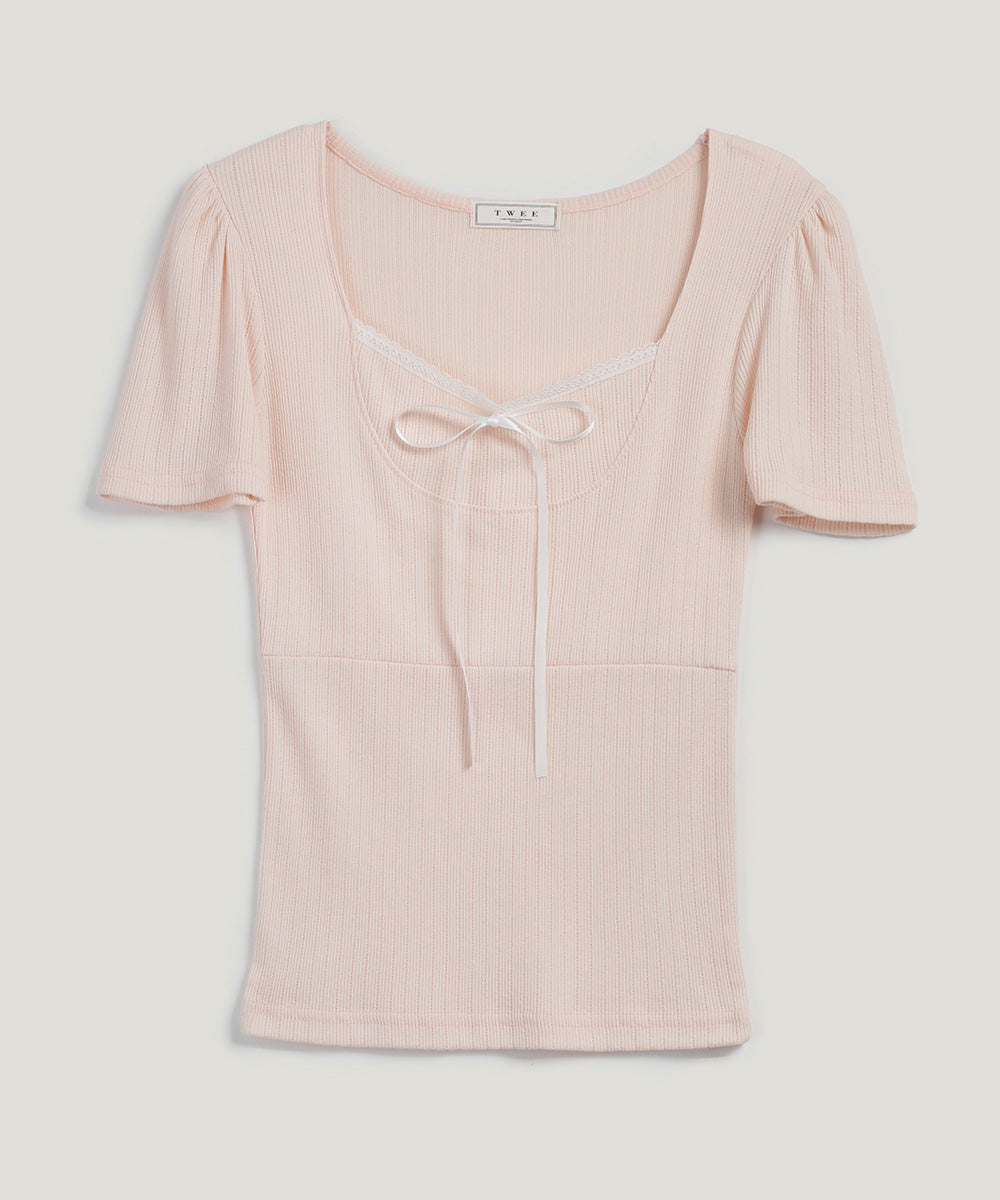 Lecheux Tie Lace Short-Sleeve T-Shirt