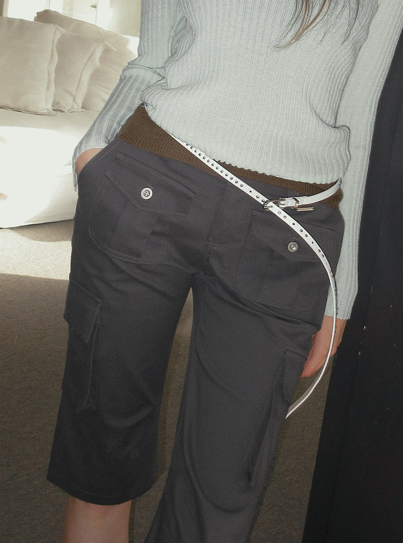 TWEE Polki stud thin double long belt | Product styling view 10