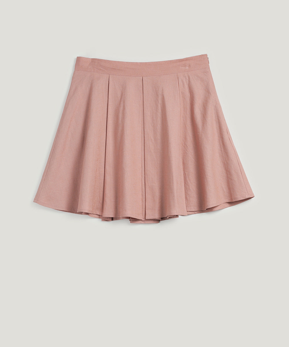 Riten Frill Linen Blouse Mini Skirt
