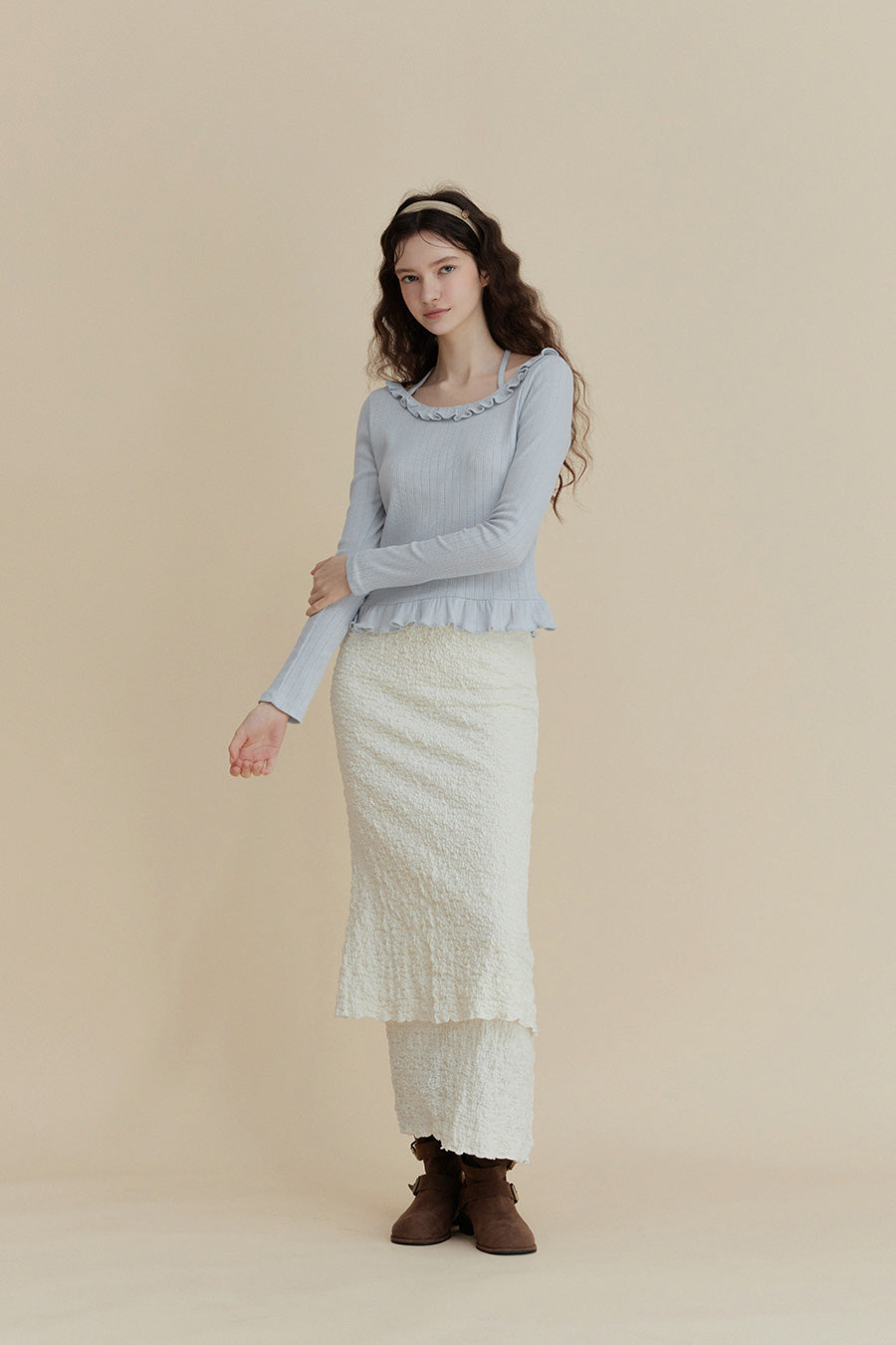 Bulet Halter Ruffle T-Shirt