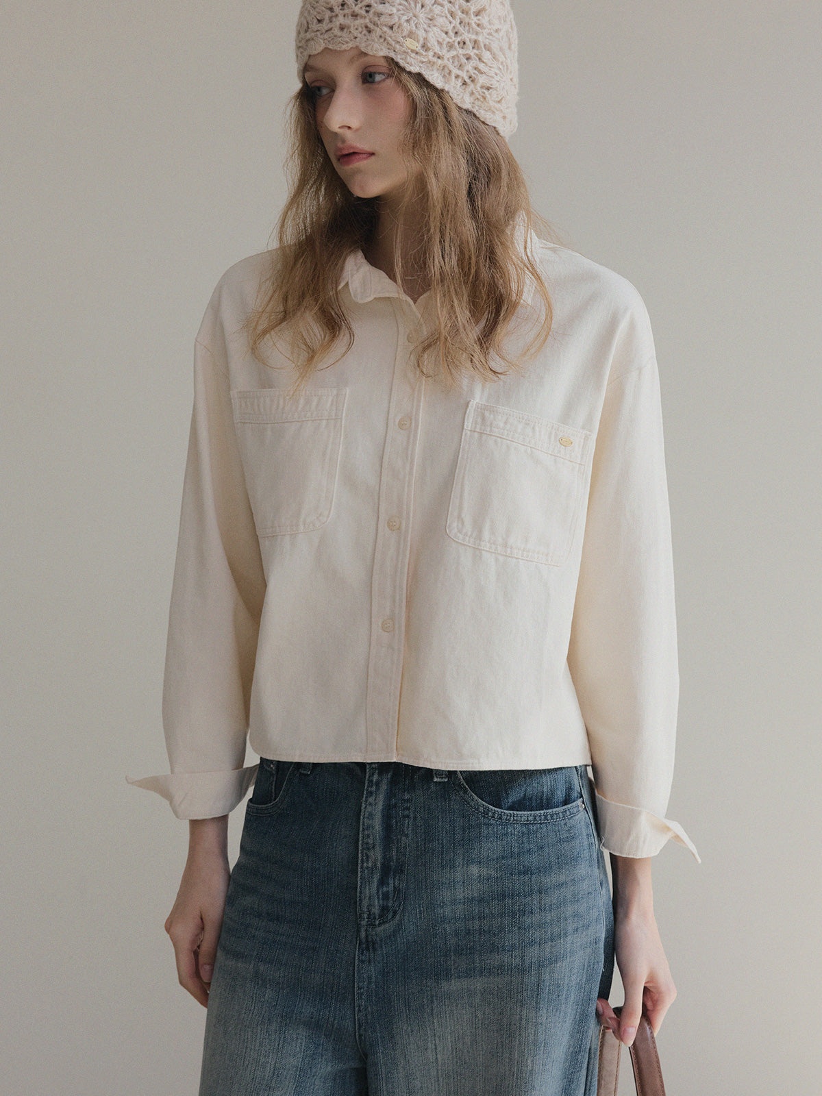 Idel Peach Pocket Long-Sleeve Shirt