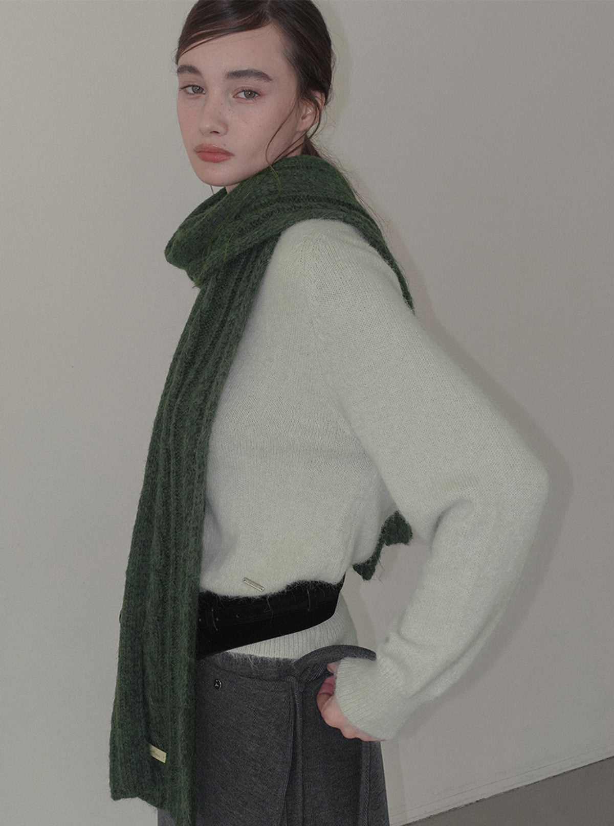 Kiyu brushed V-neck long sleeve knit | View 14