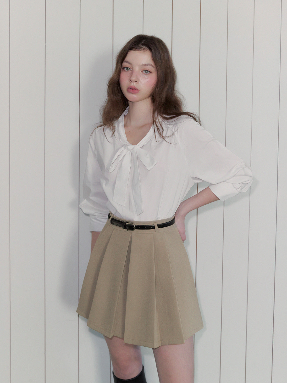 Pavé Tie Puff Blouse