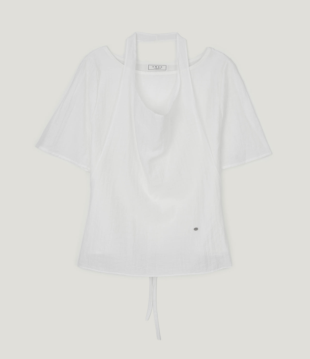 Ind halter neck sleeveless & short sleeve blouse set