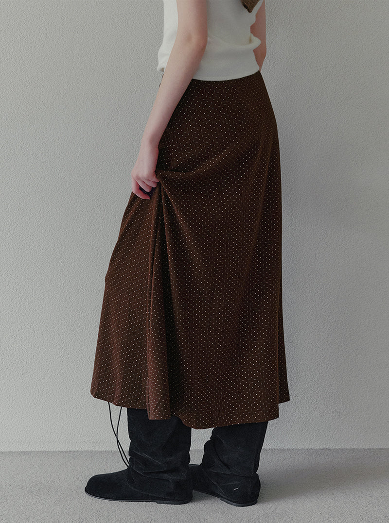 Pondi dot flare maxi long skirt | View 3
