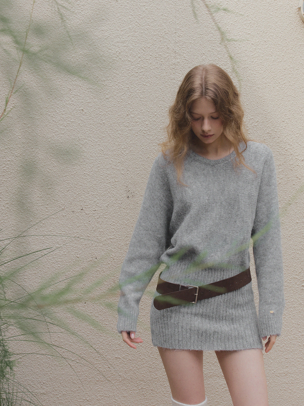 Rein Loose-Fit Knit Dress (Belt Set)