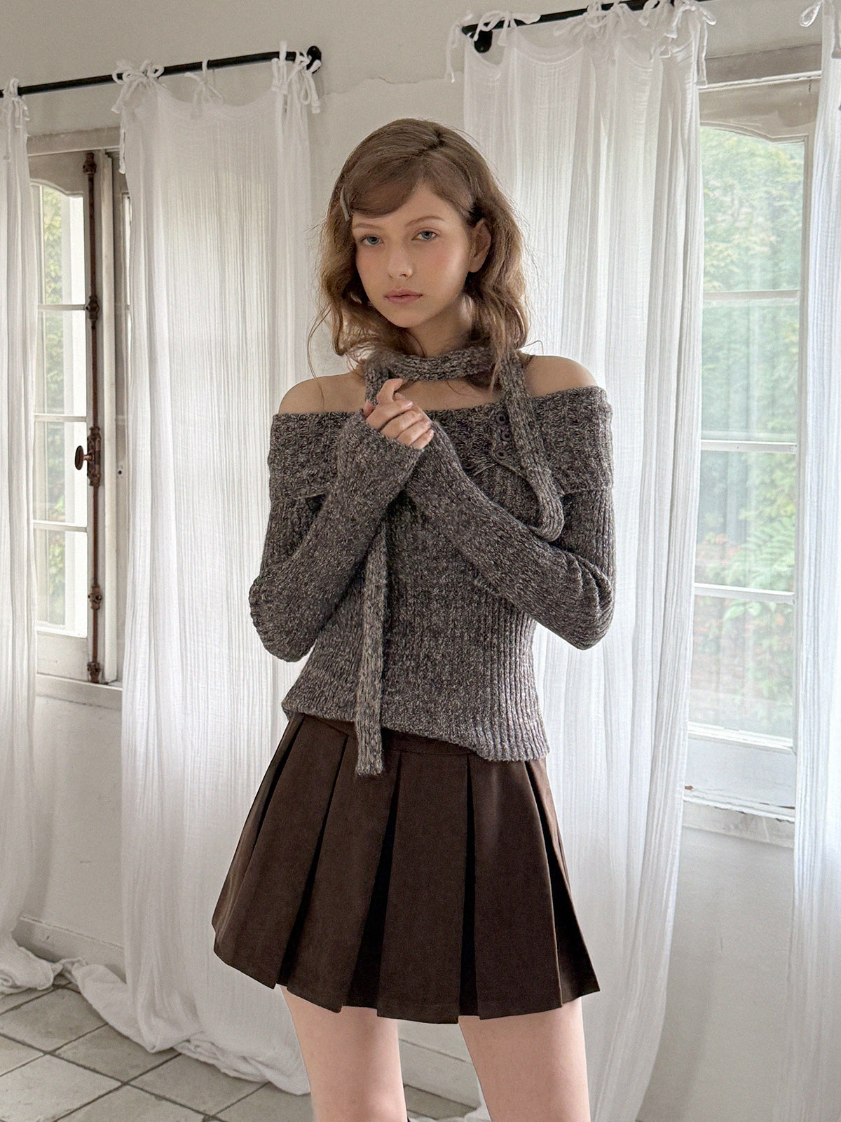 Auburn Asym Button Knit (with Strap)