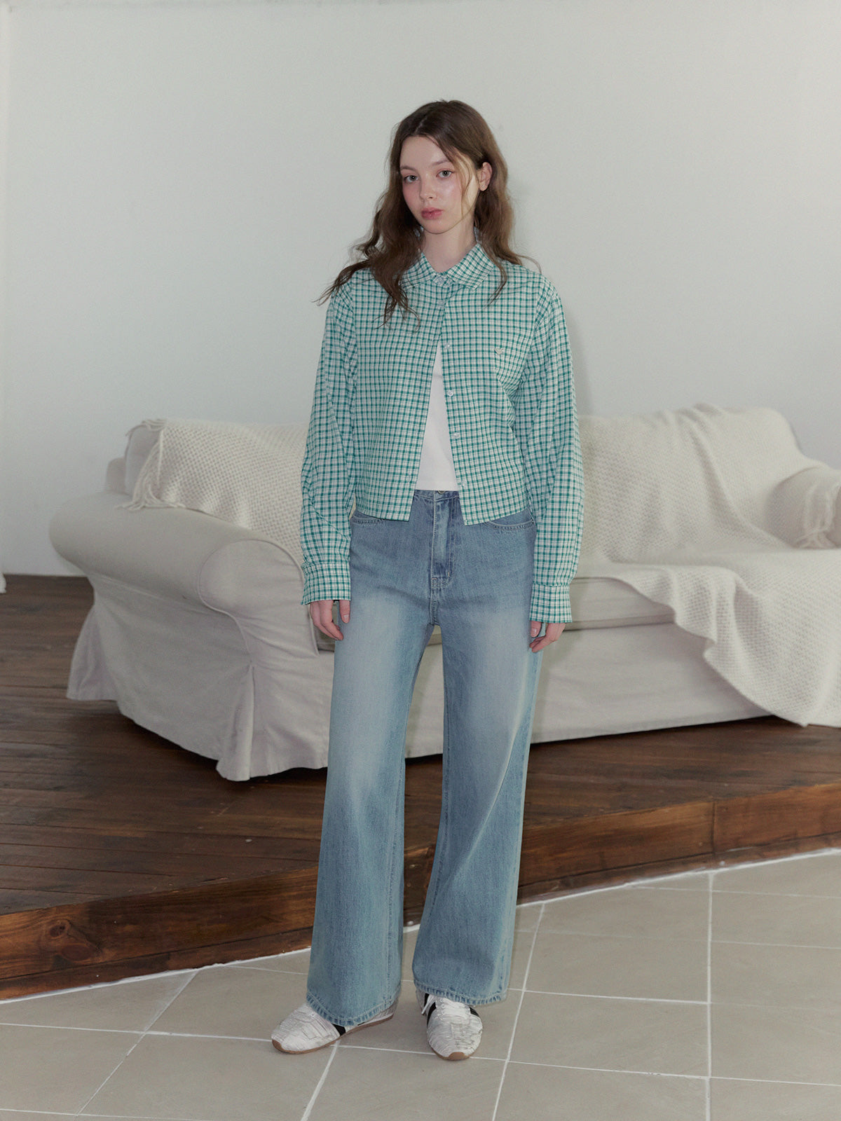 Neon Light Wide Denim Pants
