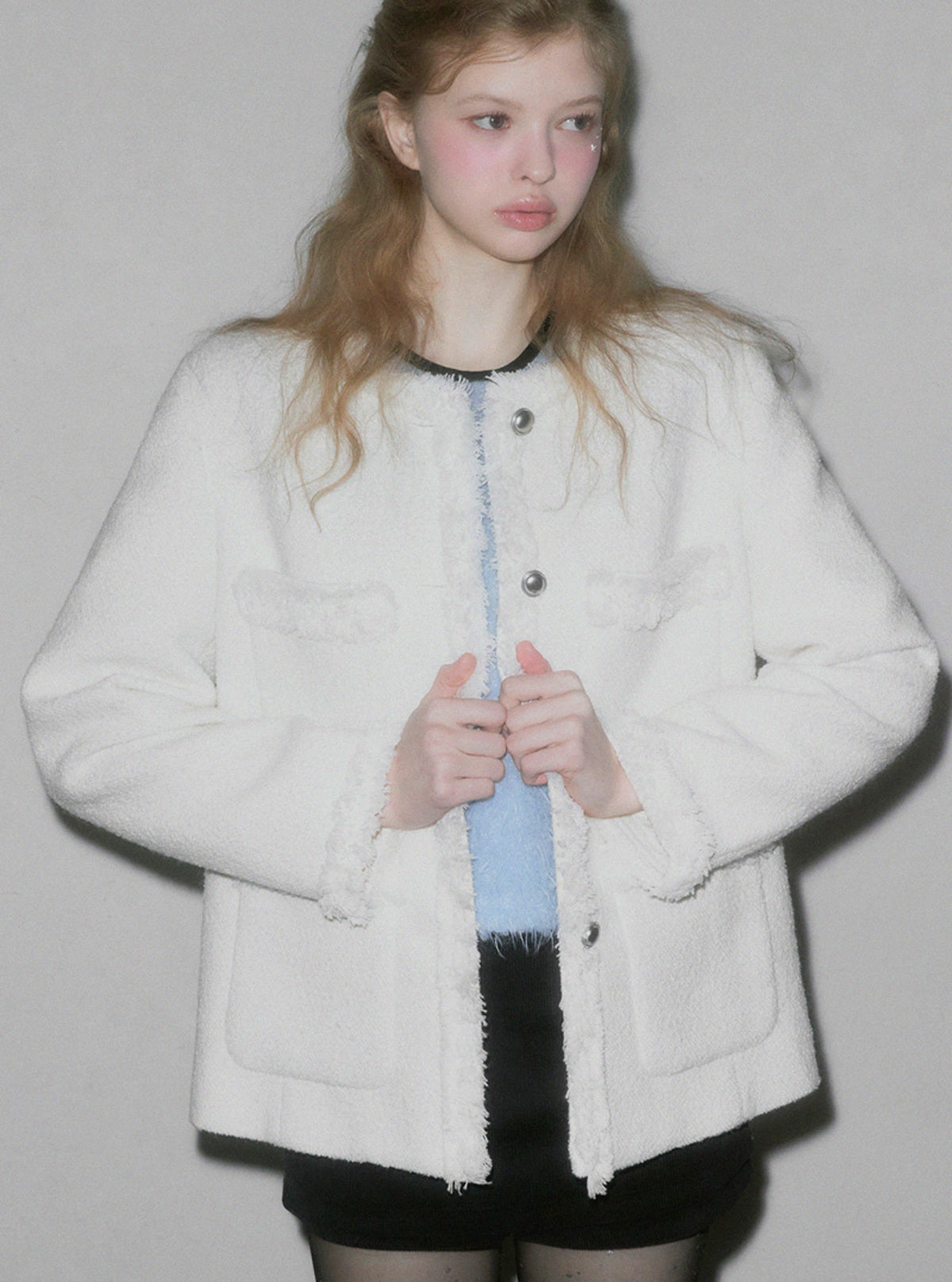 Roer Pocket Fringe Tweed Jacket