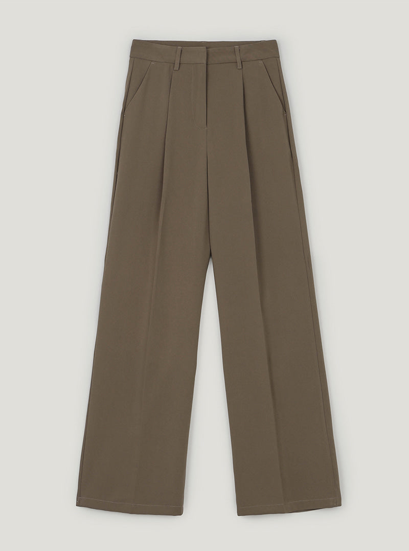 Yoon pintuck wide slacks | Cocoa cutout