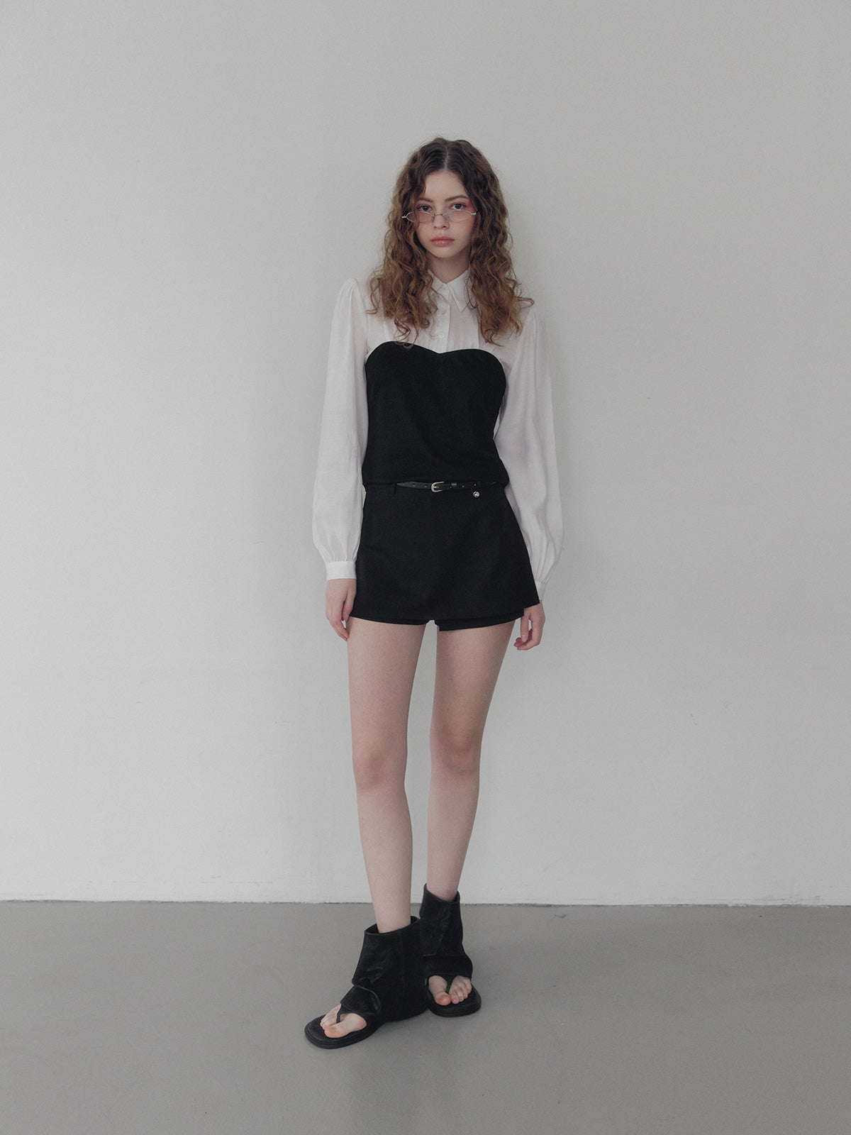 Wipin Knit Top Bustier Shirt Blouse