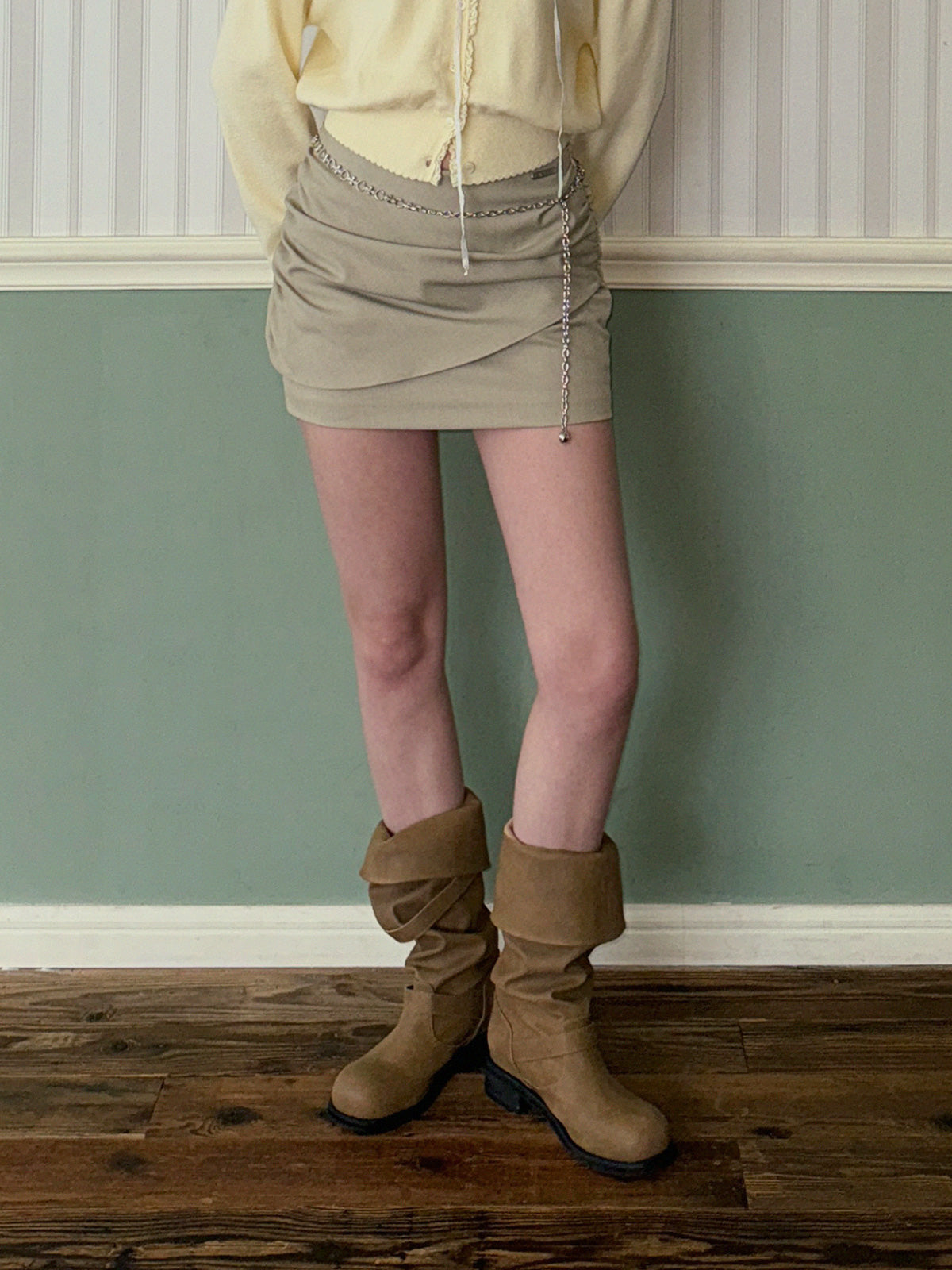 Winning Shirring Mini Skirt